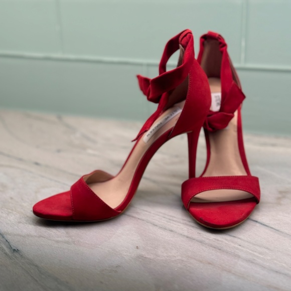 Steve Madden red suede tie up ankle sandals size 7 - Picture 4 of 8